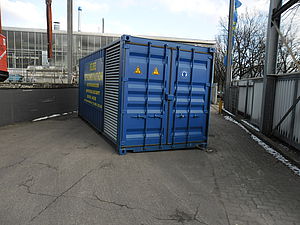 Blauer Container